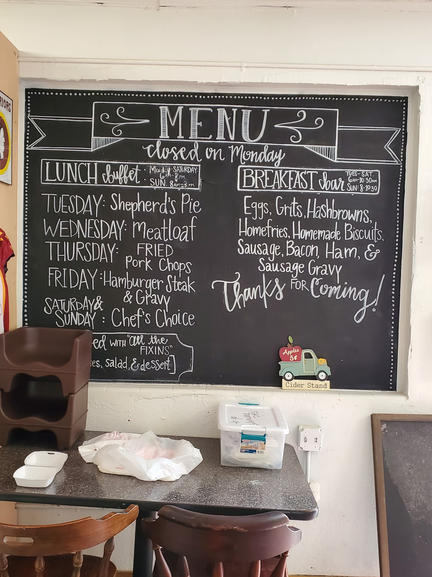 Callahan Country Kitchen Menu