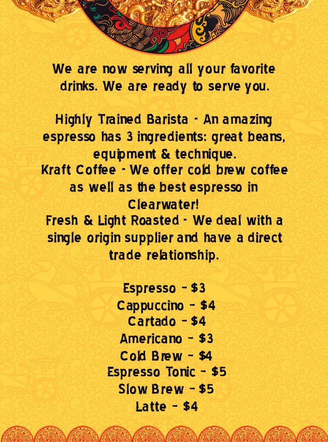 Downtown Expresso Cafe and Lounge Menu