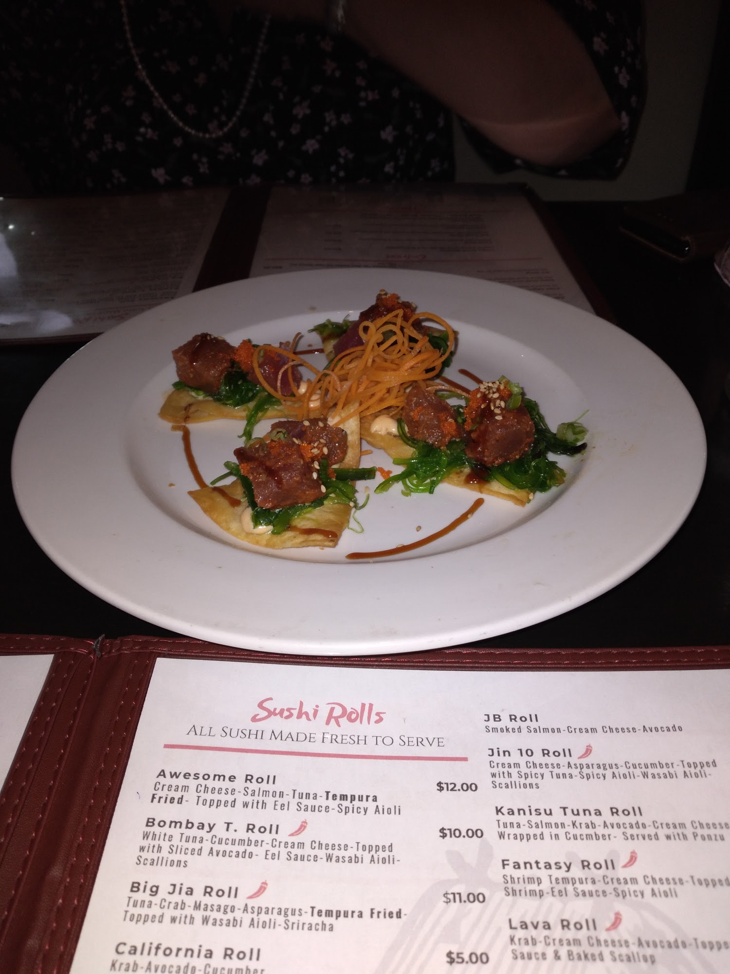 Sake Sushi, Steak, & Wine Menu