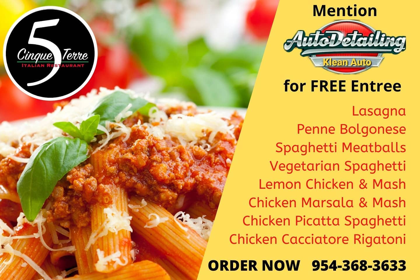 Cinque Terre Italian Restaurant 7750 Nova Dr, Davie