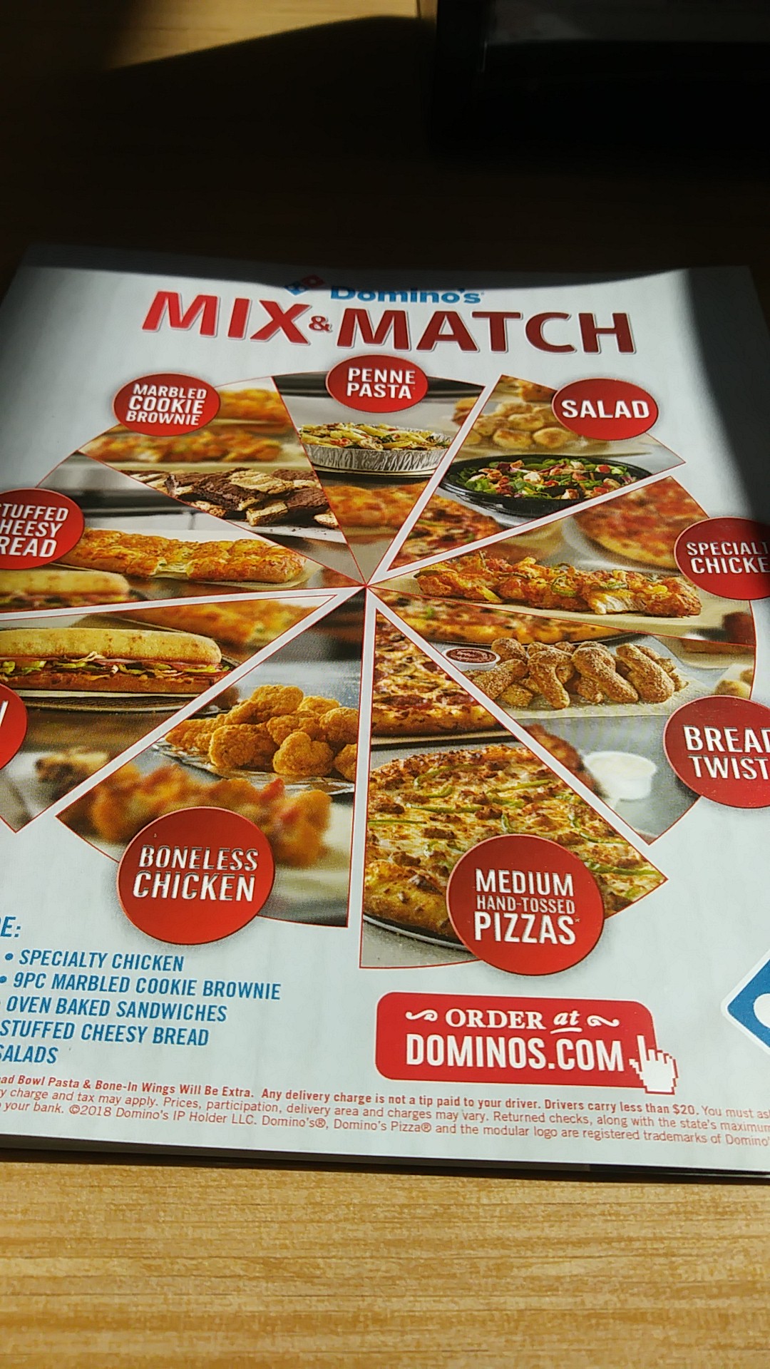 Domino's Pizza Menu