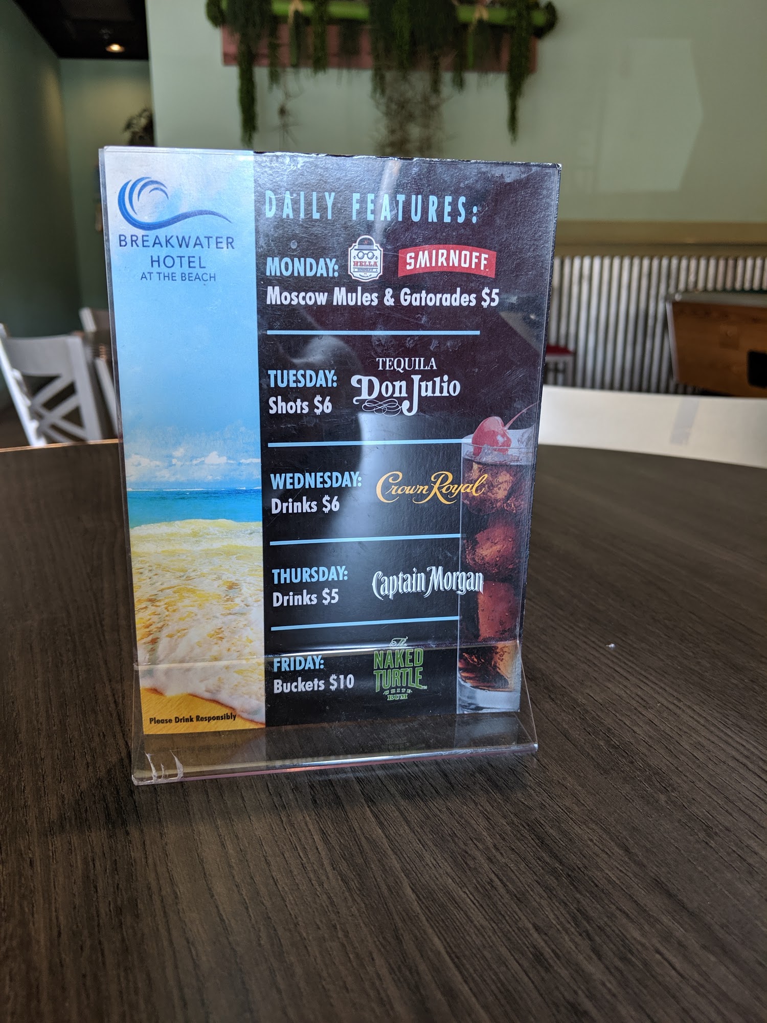 Seabreeze Lounge Menu