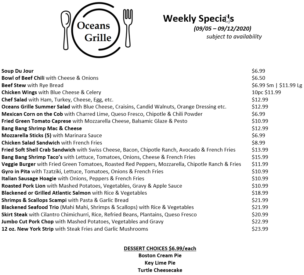 Oceans Grille 3720 N Ocean Blvd, Fort Lauderdale
