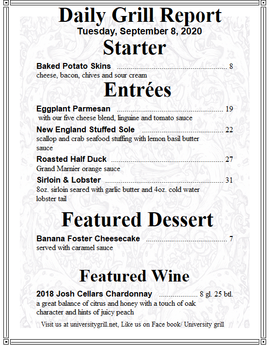 University Grill 7790 Cypress Lake Dr, Fort Myers