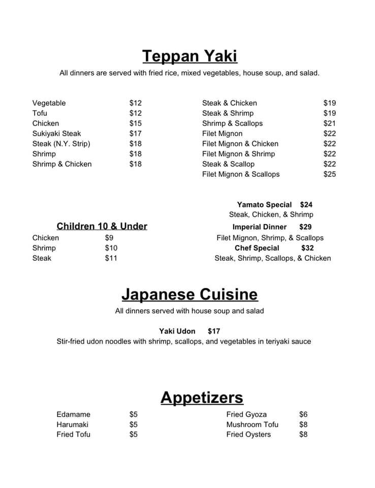 Yamato Japanese Restaurant 526 NW 60th St, Gainesville