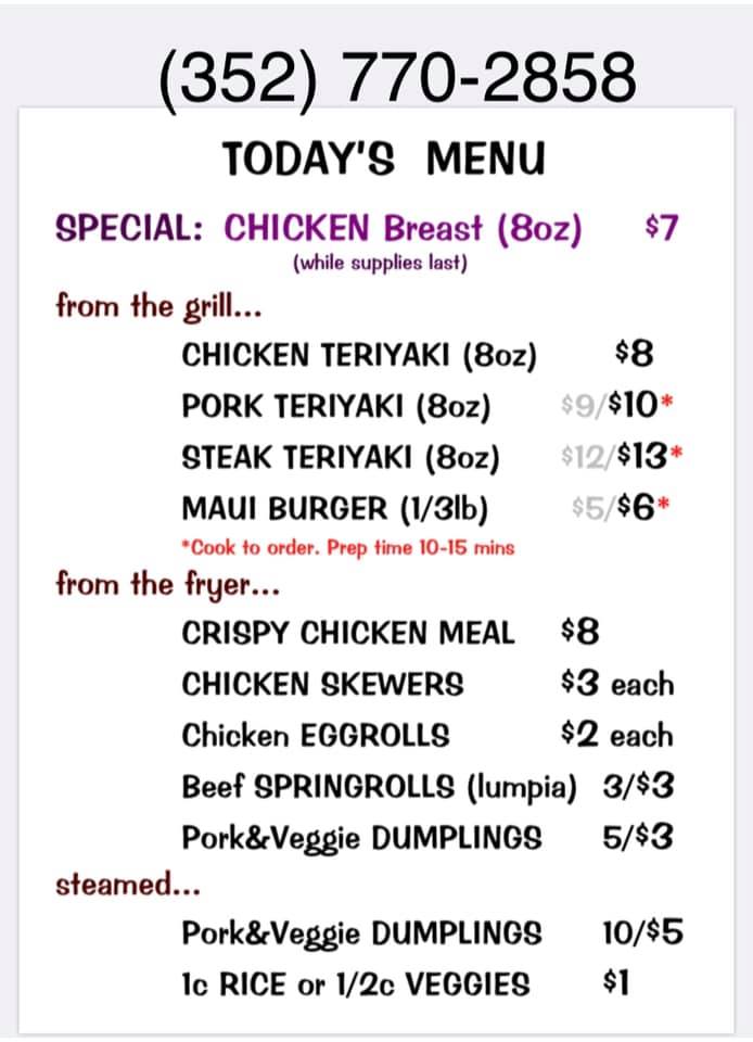 Maui Teriyaki Grill 1006 NW 76th Blvd, Gainesville