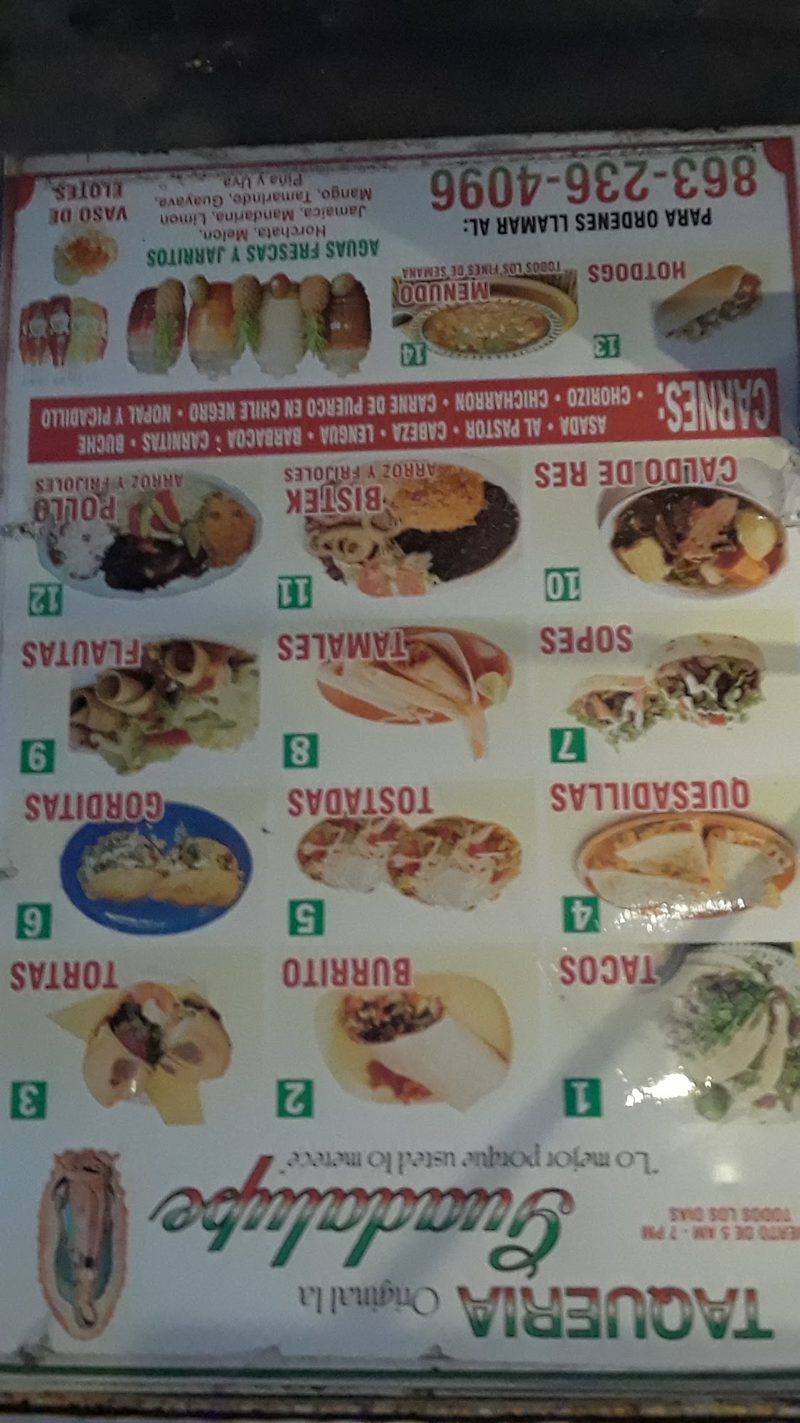 Taqueria La Guadalupe Menu