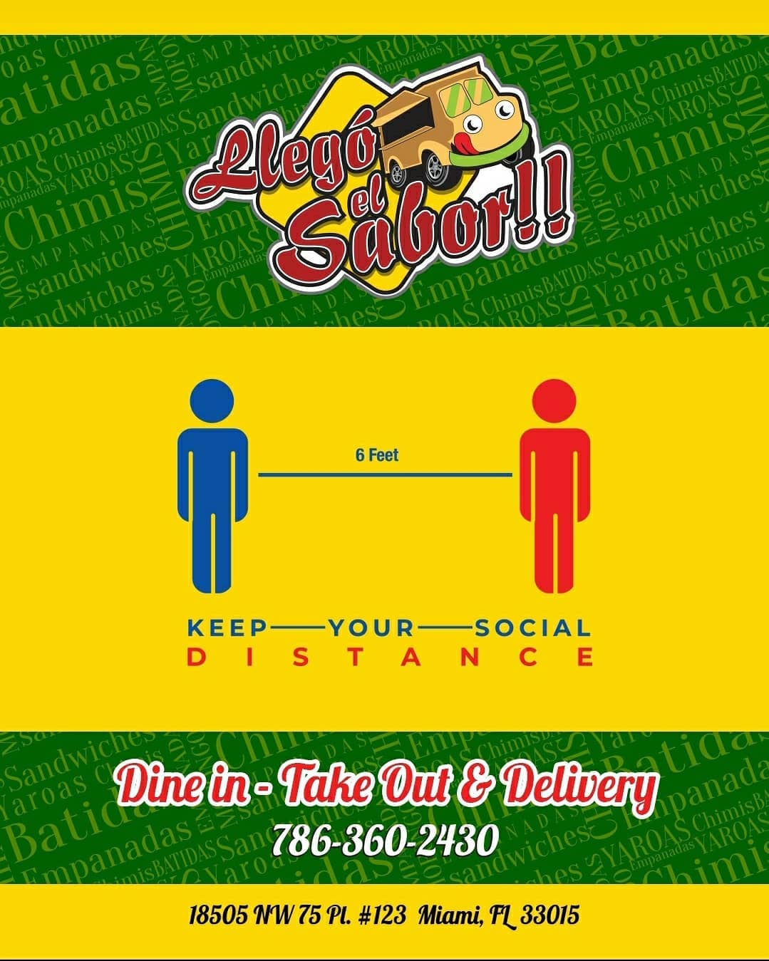 Llego El Sabor 18505 NW 75th Pl #123, Hialeah