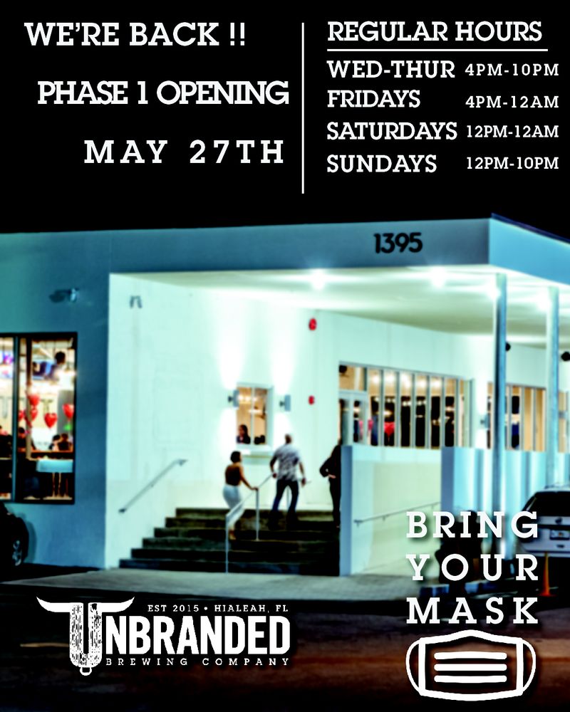 Unbranded Brewing Co. 1395 E 11th Ave, Hialeah