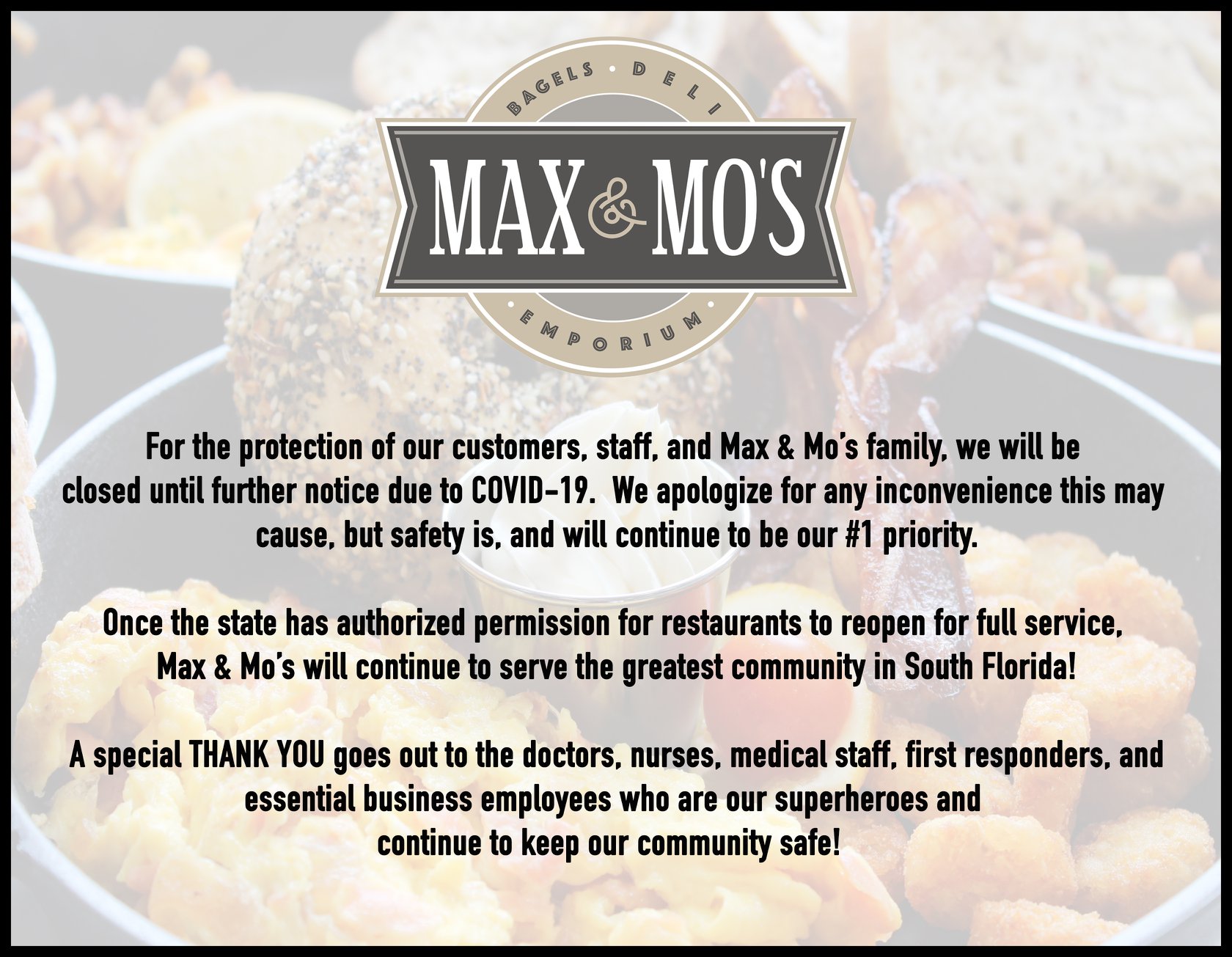 Max & Mo's Bagel/Deli/Emporium 8570 Stirling Rd, Hollywood