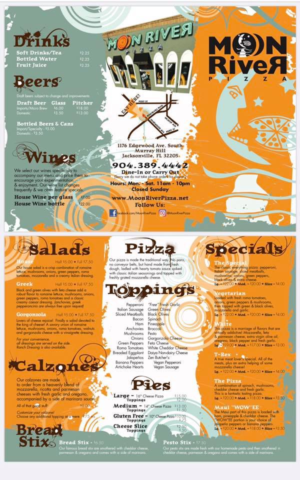 Moon River Pizza 1176 Edgewood Ave S, Jacksonville