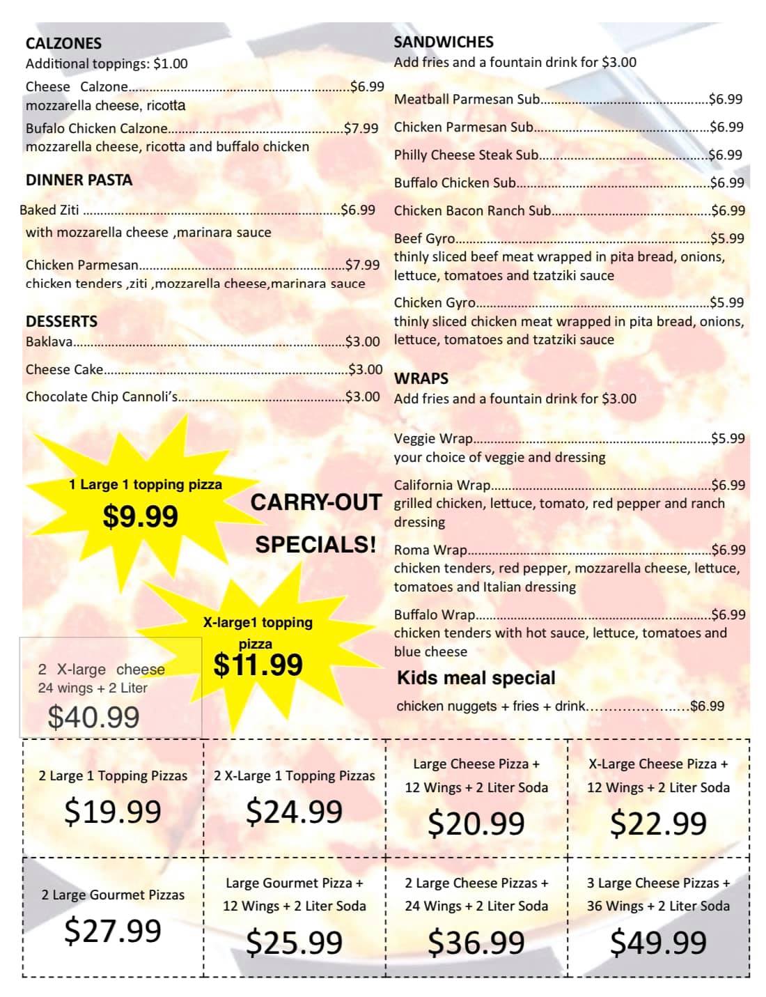 MJ's Pizza & Wings 1747 E Edgewood Dr, Lakeland