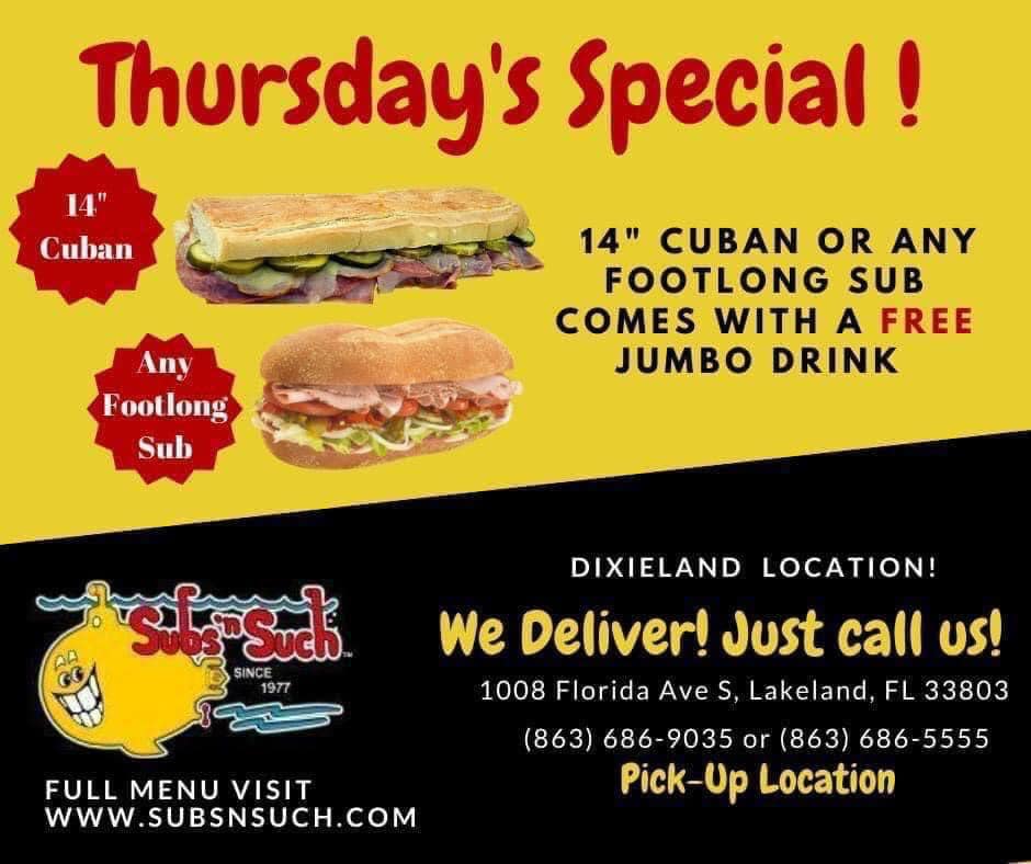 Subs 'n Such 1008 Florida Ave S, Lakeland
