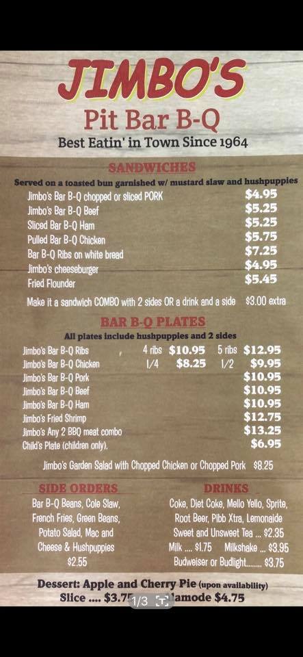 Jimbos Pit Bar BQ 1215 E Memorial Blvd, Lakeland