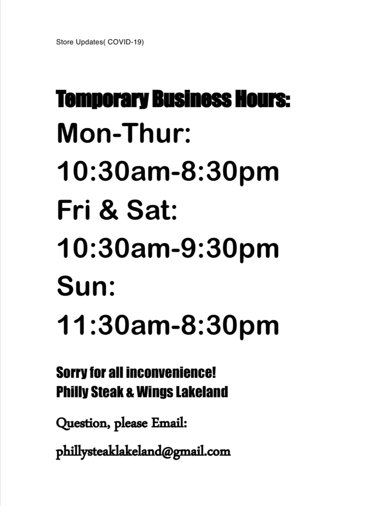 Philly Steak and Wing- Lakeland FL 4963 US Hwy 98 N, Lakeland