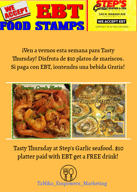 Step’s Garlic Seafood 540 N Wabash Ave, Lakeland