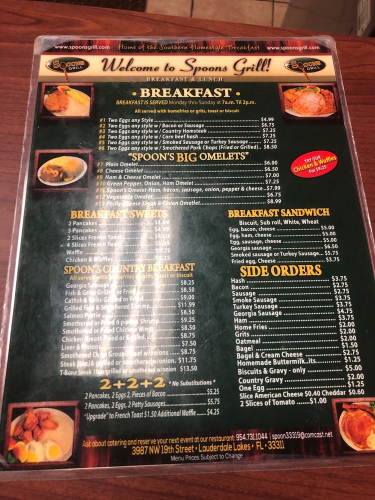 Spoons Grill & Restaurant 3987 NW 19th St, Lauderdale Lakes