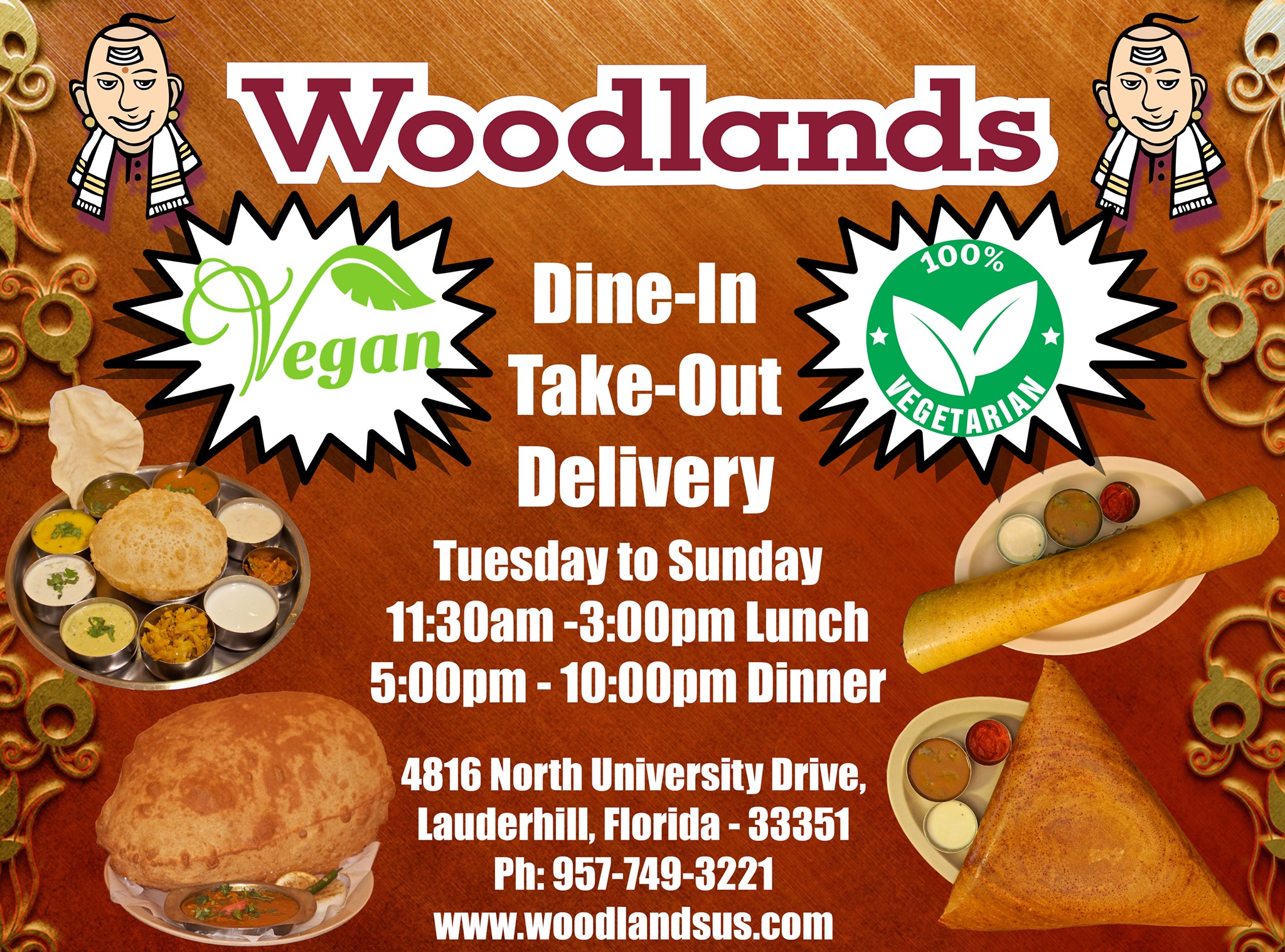 Woodlands Indian Cuisine 4816 N University Dr, Lauderhill