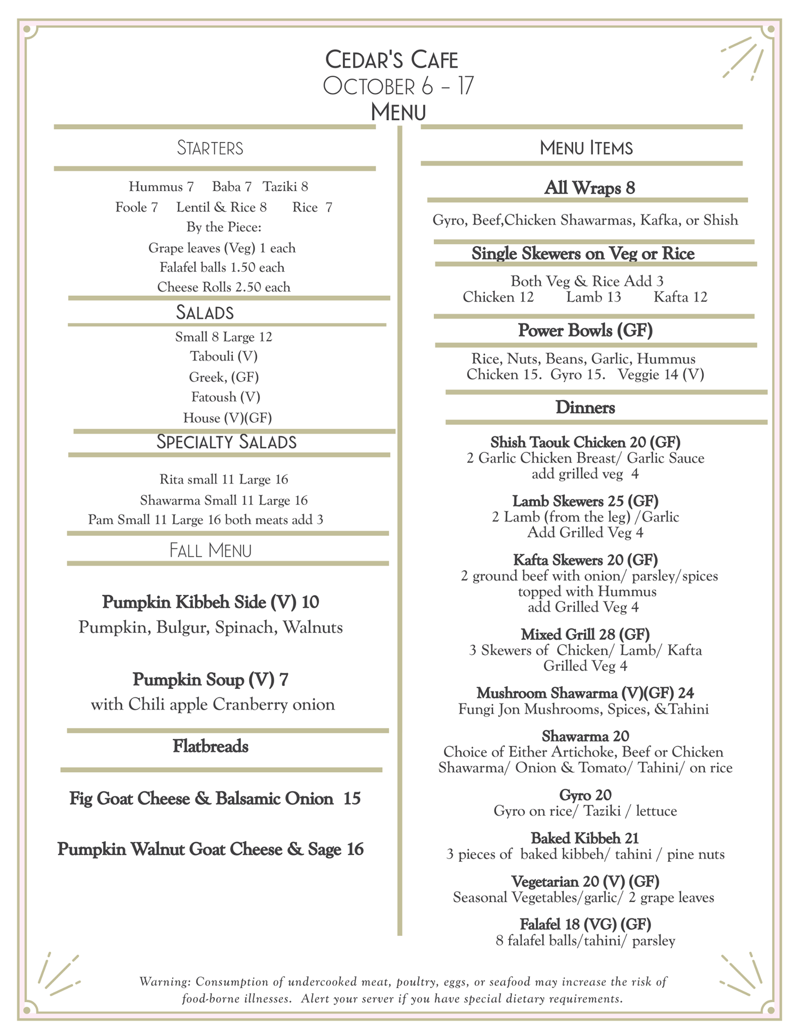 Cedars Cafe 4100 N Wickham Rd #137, Melbourne
