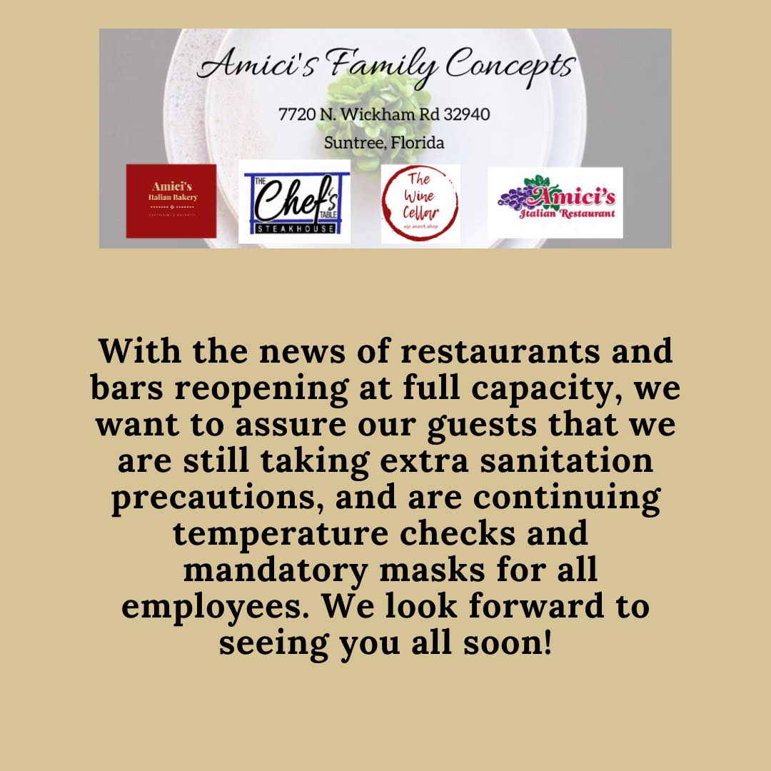 Amici's Italian Restaurant - The Chef's Table 7720 N Wickham Rd STE 118, Melbourne