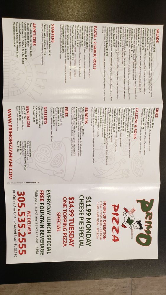 Primo Pizza GIG 100 Collins Ave, Miami Beach