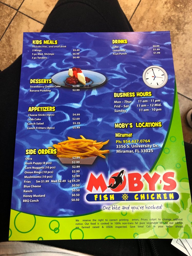 Moby's Fish & Chicken 3356 S University Dr, Miramar