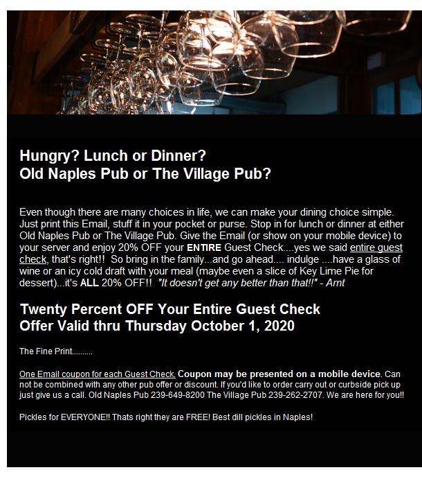 Old Naples Pub 255 13th Ave S, Naples