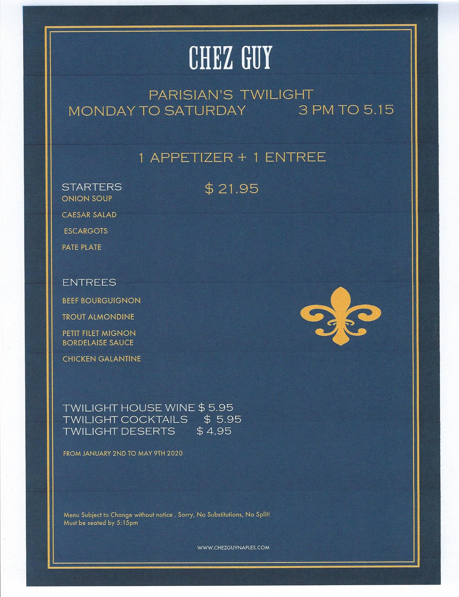 Chez Guy Parisian Bistro 5447 Airport-Pulling Rd N, Naples