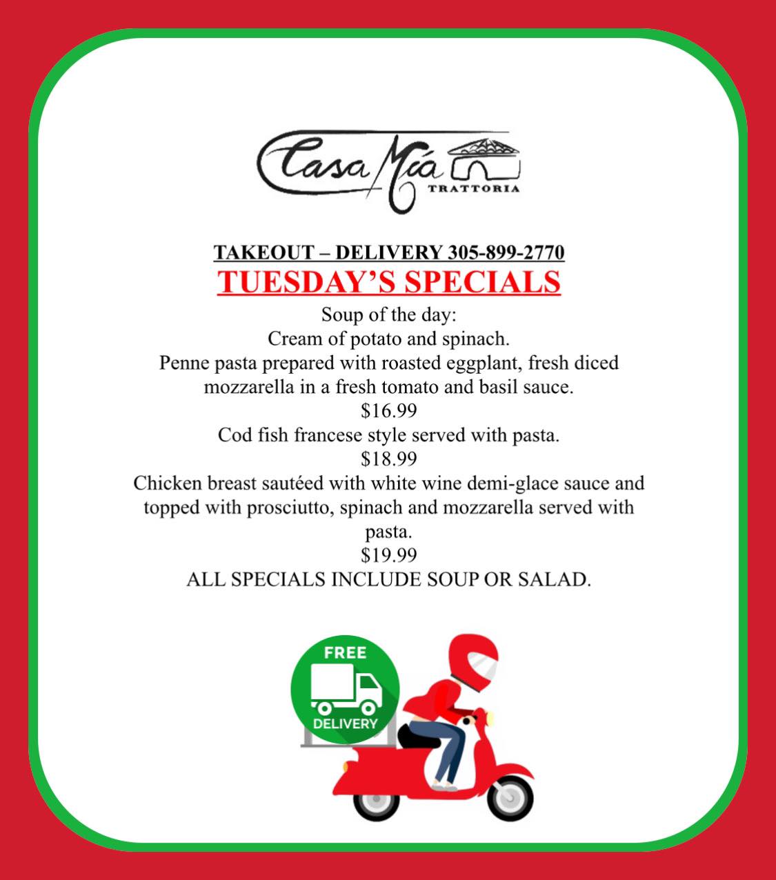 Casa Mia Trattoria 1950 NE 123rd St, North Miami