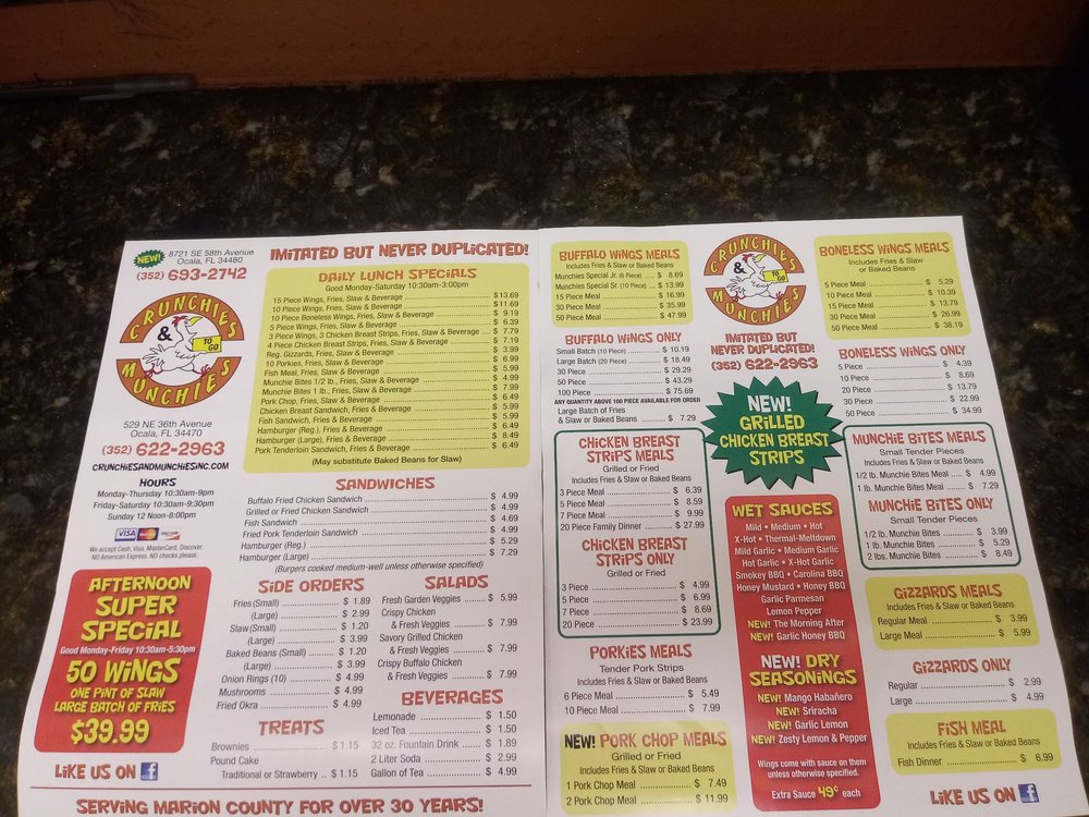 Crunchies & Munchies, Inc. 8721 SE, Baseline Rd, Ocala