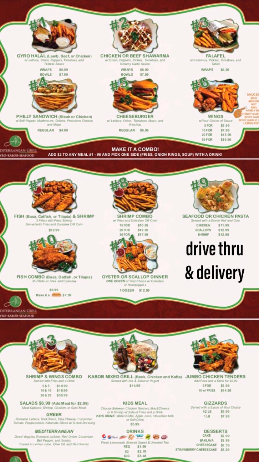 Ali Mediterranean Grill | Gyro-Kabob-Seafood 1532 S Pine Ave, Ocala