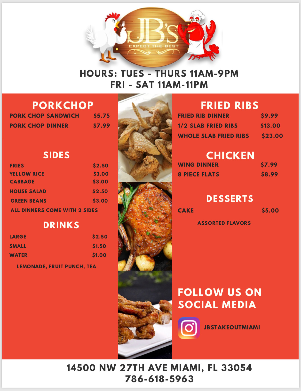 JB's Seafood 14500 NW 27th Ave, Opa-locka