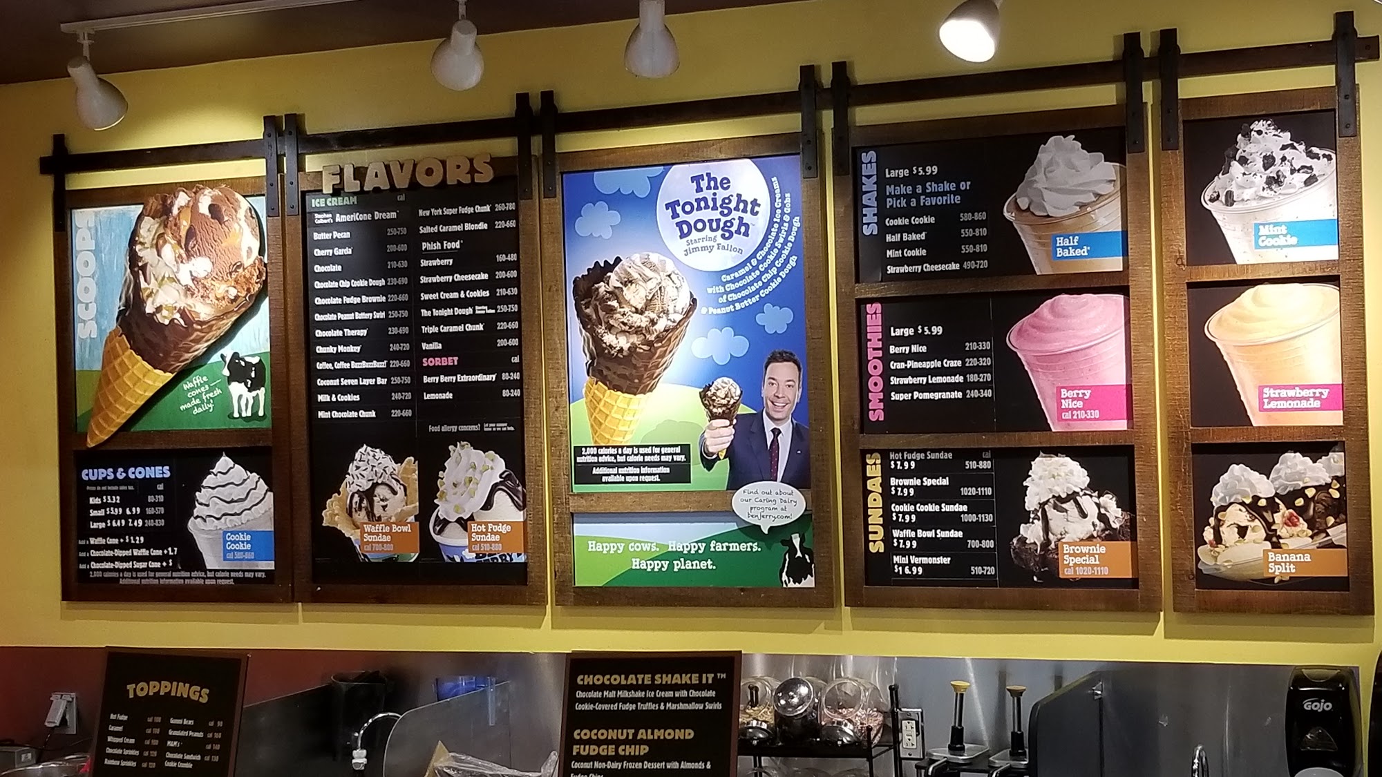 Ben & Jerry's at Universal Studios Florida Menu