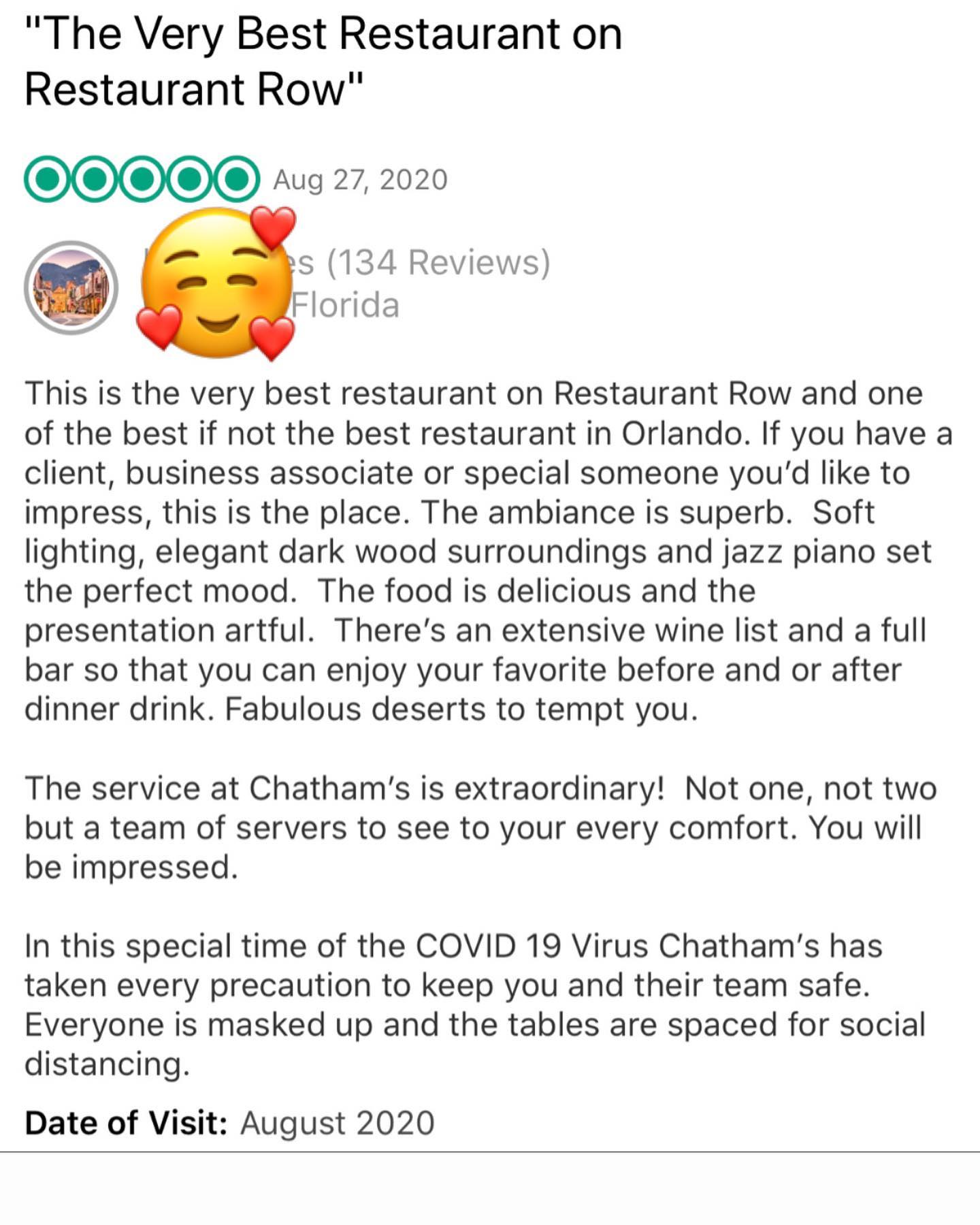 Chatham's Place Restaurant 7575 Dr Phillips Blvd, Orlando