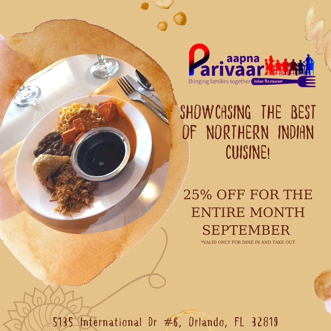 Aapna Parivaar 5135 International Dr #6, Orlando
