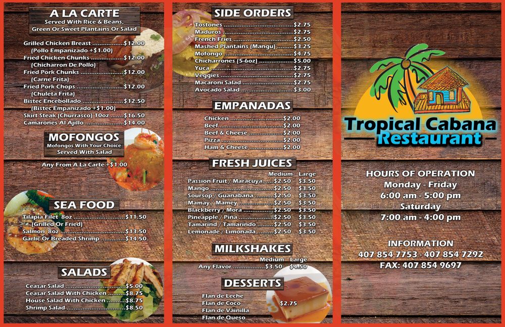 Tropical Cabana Restaurant 1875 Central Florida Pkwy, Orlando