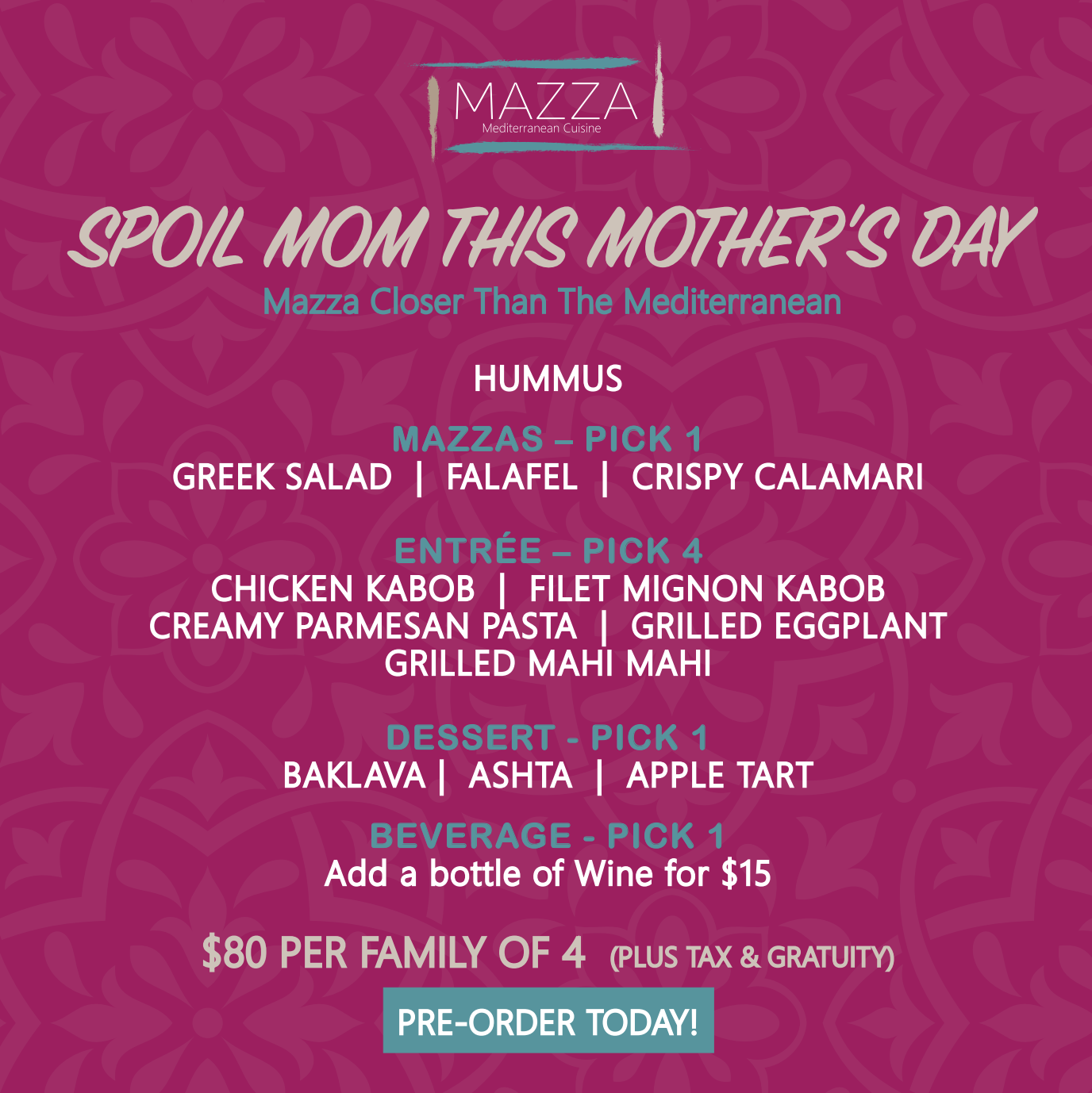 Mazza Mediterranean Cuisine 15749 Pines Blvd, Pembroke Pines
