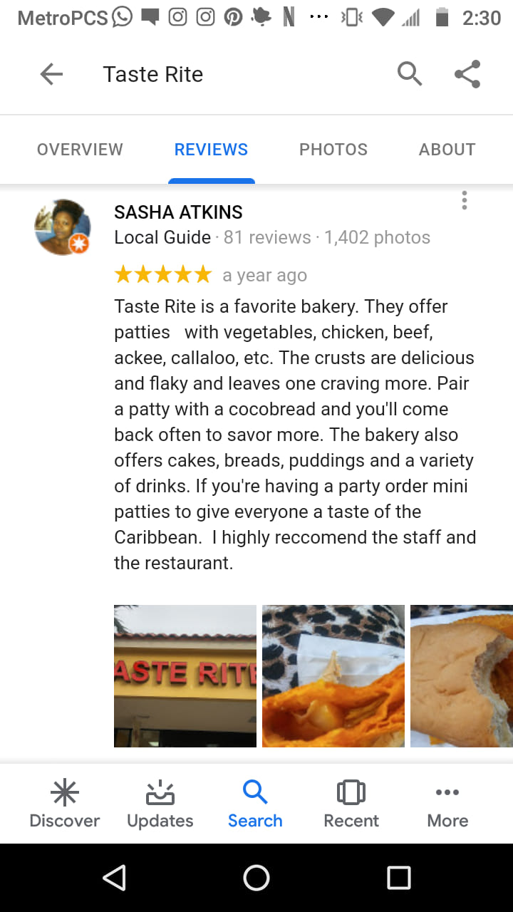 Taste Rite Jamaican Bakery 9924 Pines Blvd, Pembroke Pines
