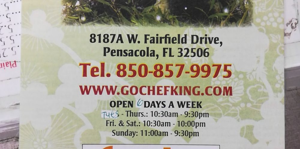 Chef King - Authentic Chinese Cuisine Chef King, 8187 W Fairfield Dr, Pensacola