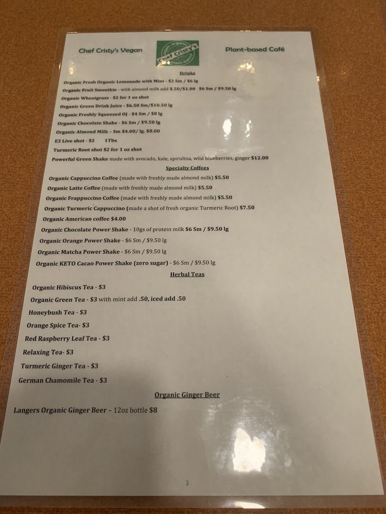 Chef Cristy's Vegan Plant-Based Cafe 5221 W Broward Blvd, Plantation
