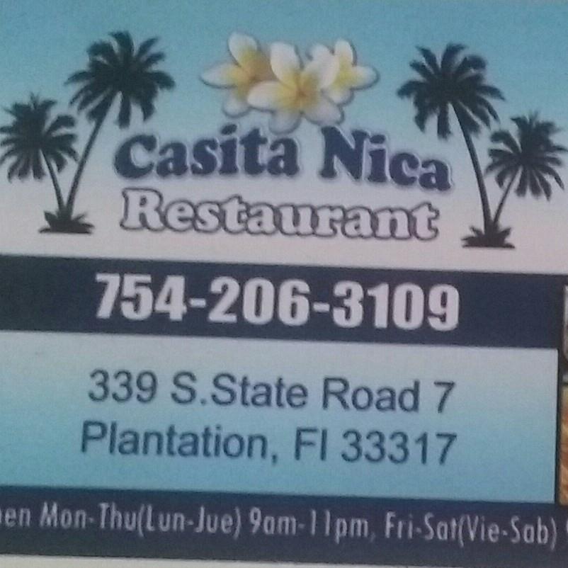 Casita Nica Restaurant 339 S State Rd 7, Plantation