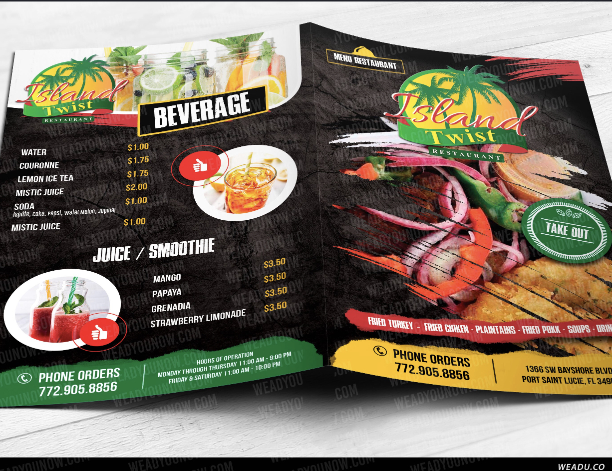 Island Twist Take Out Restaurant Menu