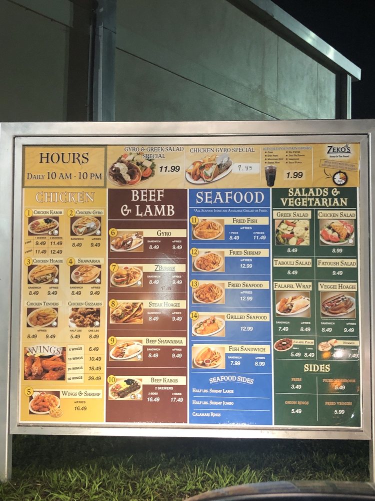 Zekos Mediterranean Grill 4880 54th Ave N, St. Petersburg