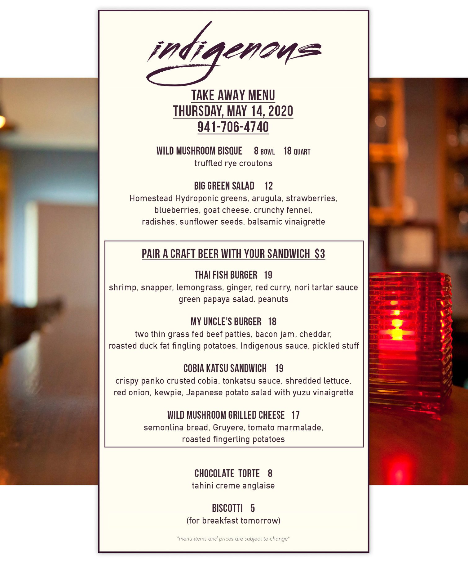Indigenous Restaurant 239 S Links Ave, Sarasota