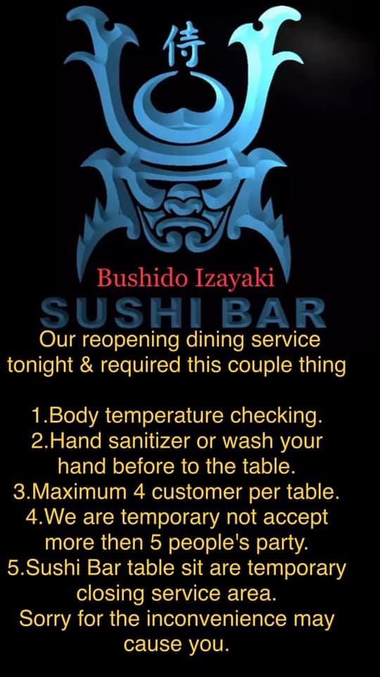 BUSHIDO SUSHI SRQ 3688 Webber St, Sarasota
