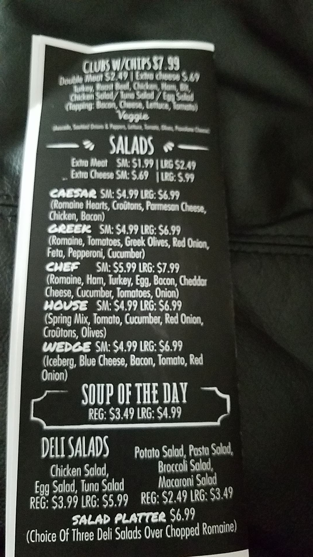 10th Street Cafe Menu