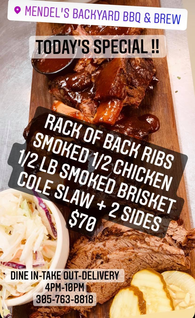 Mendel's Backyard BBQ & Brew 9472 Harding Ave, Surfside