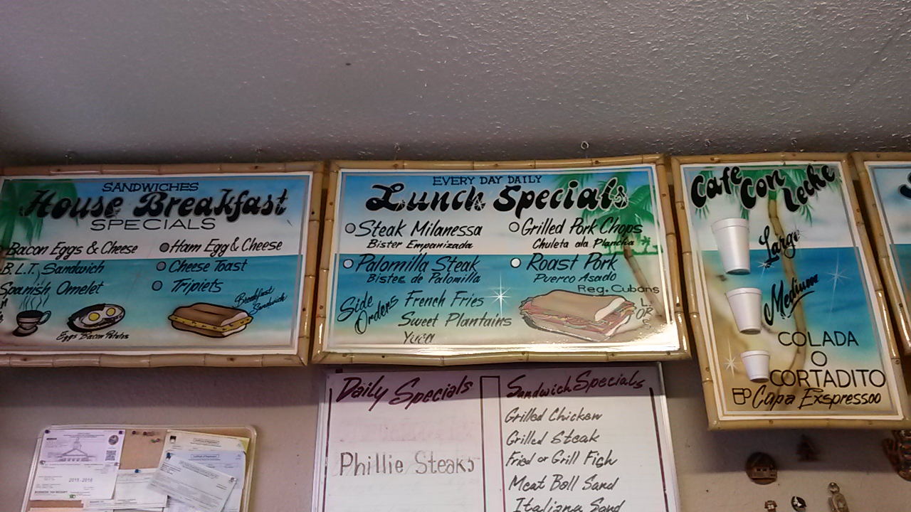 Broadway Sandwich Shop Menu