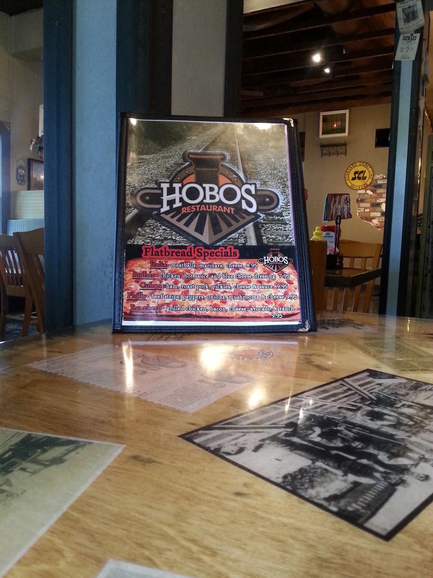 Hobos restaurant Menu