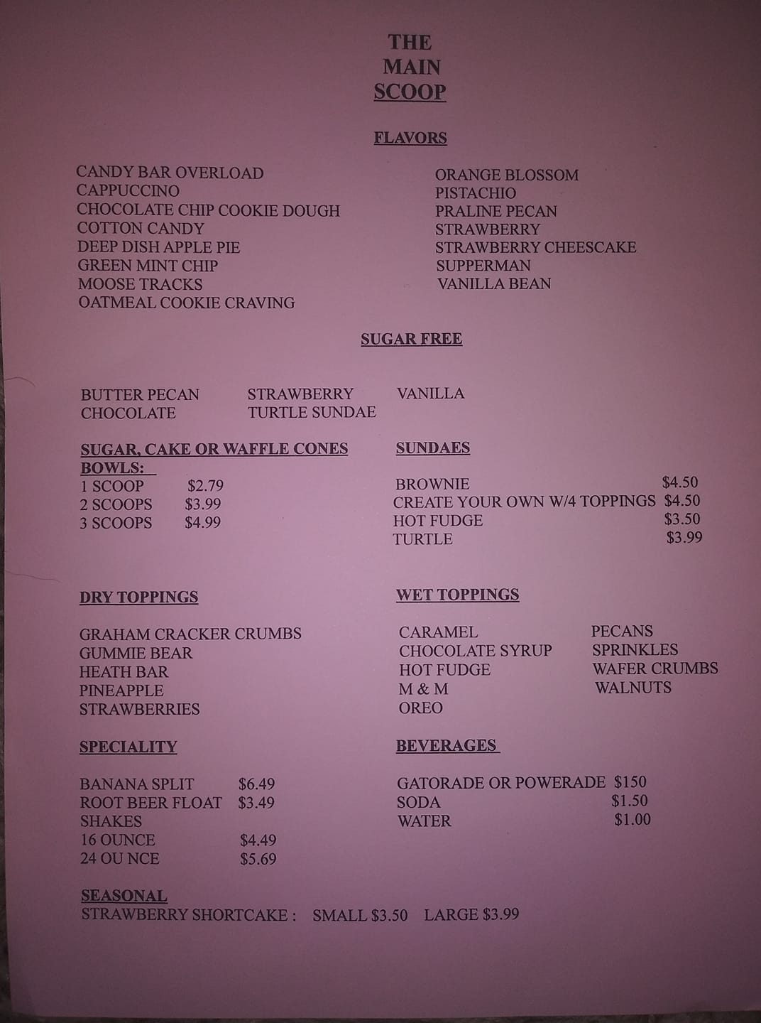 Wauchula Curb Market Menu